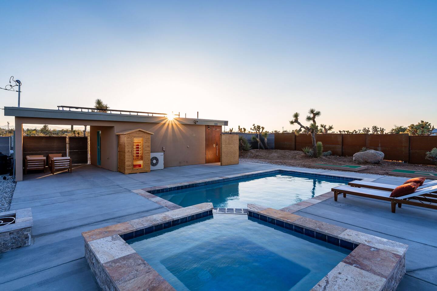 The Night House — pool at sunset
